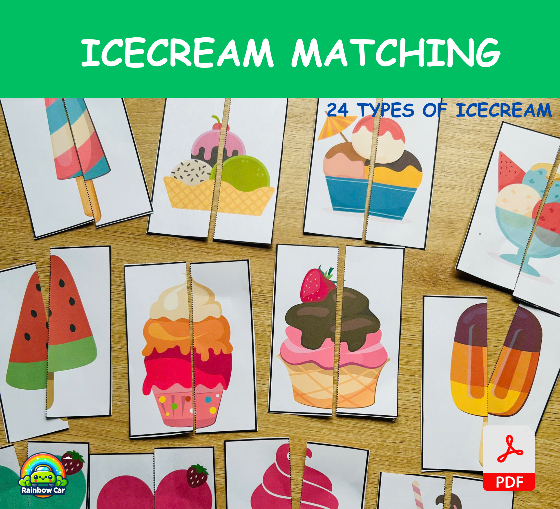Ice Cream Matching - Printable File - Kids Activities